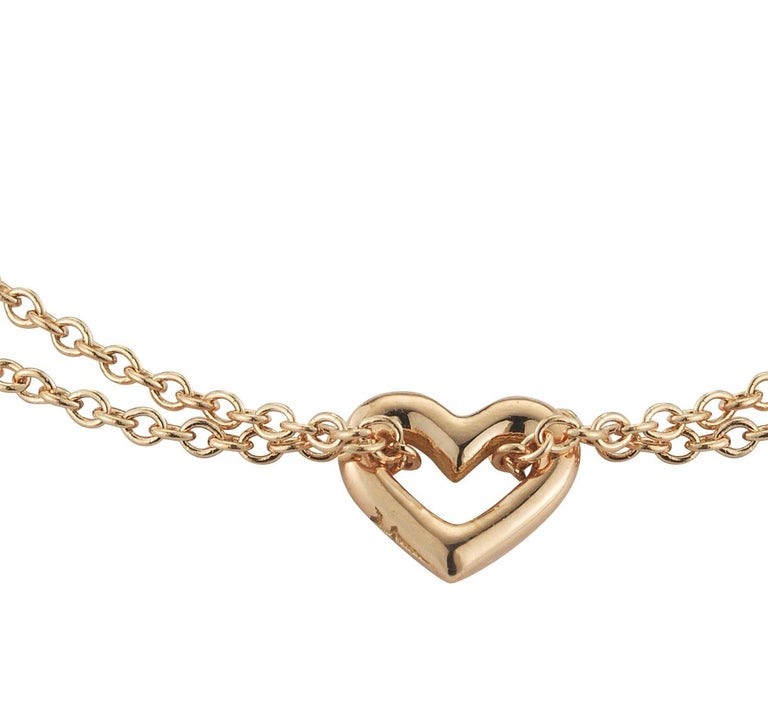 18 Karat Rose Gold Open Heart Bracelet For Sale at 1stDibs