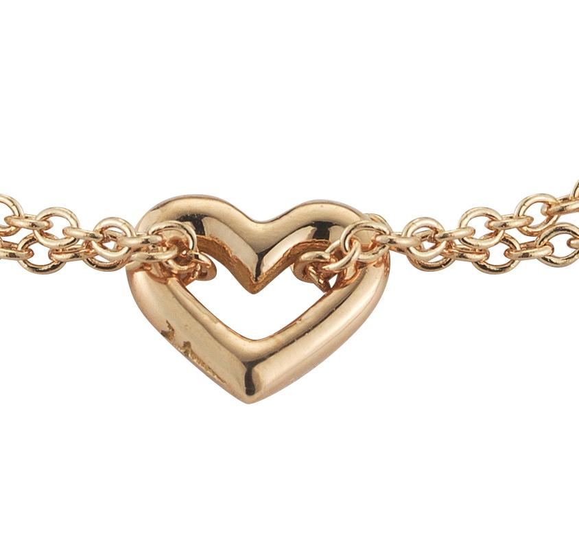 Women's or Men's 18 Karat Rose Gold Open Heart Bracelet For Sale