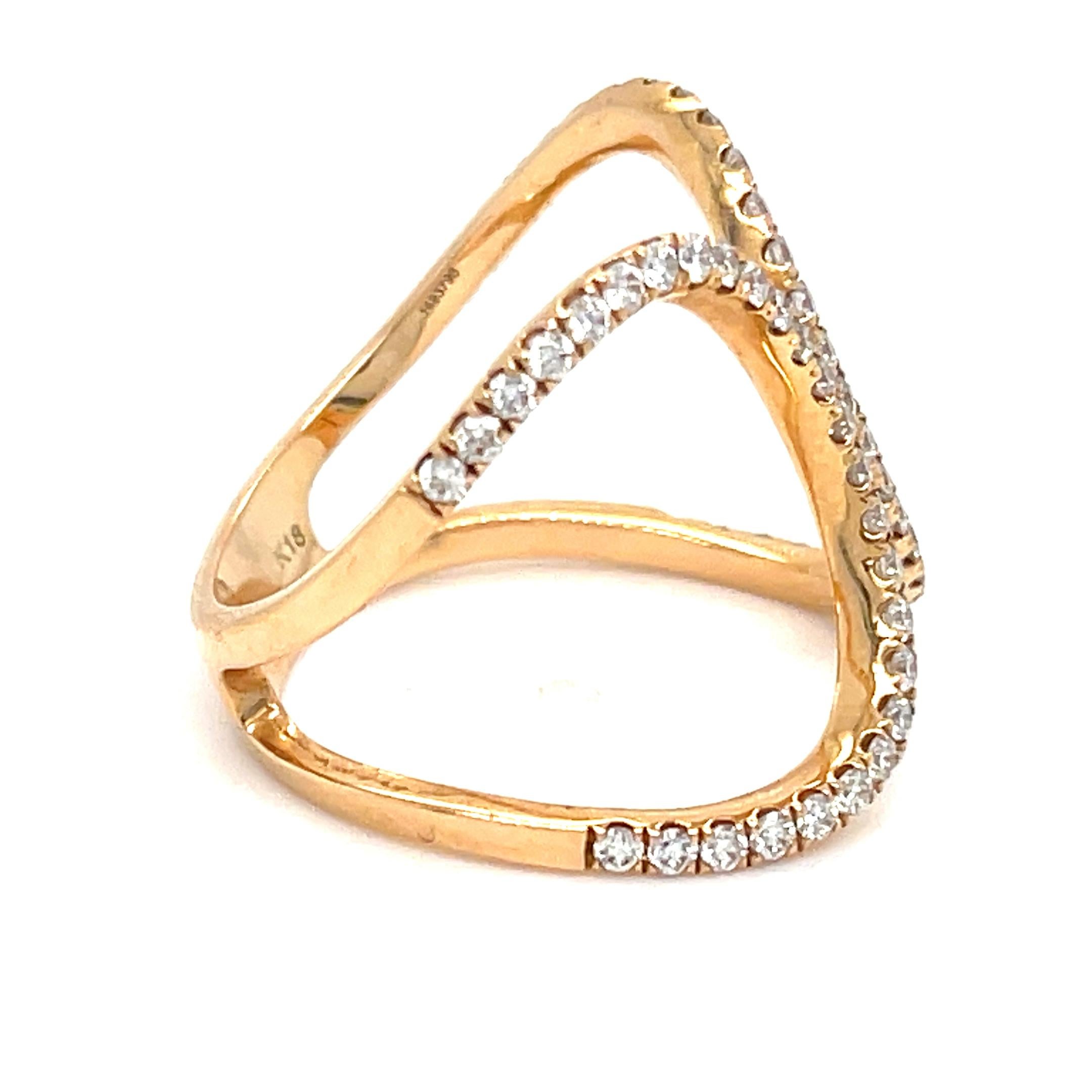 Gorgeous Openwork Ring with Pave Diamonds
Width of Band at Reverse = Appx 4.5 mm
Width of Design = Appx 19 mm
Size 7
Total Mass = 2.0 grams
Ring is in Good Condition. Shows Few Signs of Aging or Wear.

Reference Item #DB-1390 JP 5/29/25