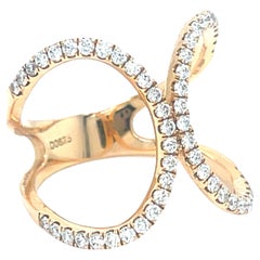 18k Rose Gold Openwork Diamond Ring Size 7