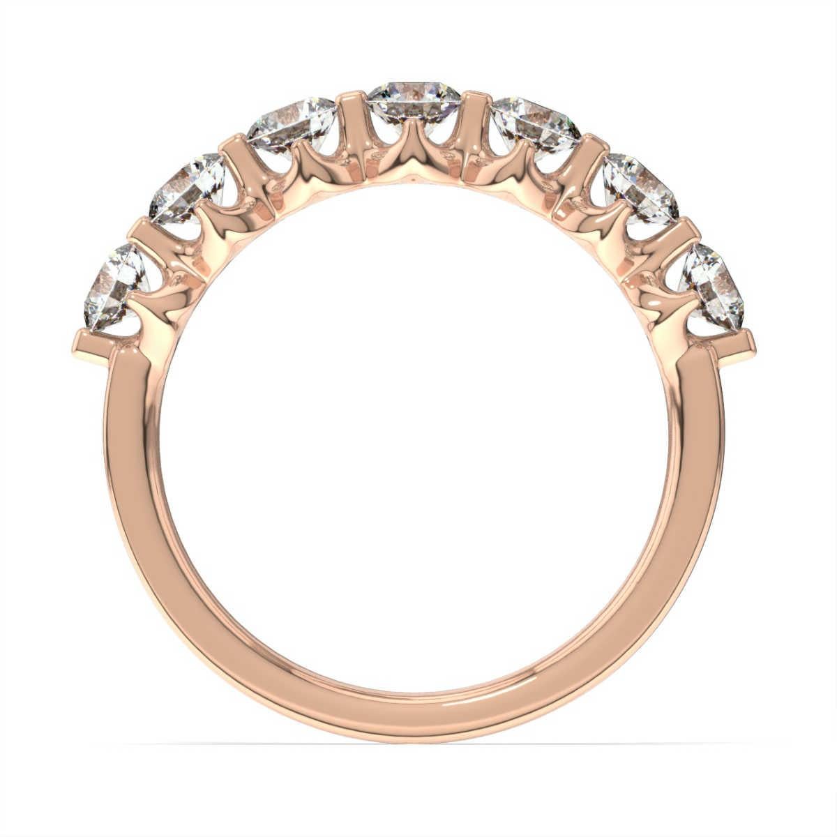 This ring features prong share 7 round brilliant diamonds. Experience the difference!

Product details: 

Center Gemstone Color: WHITE
Side Gemstone Type: NATURAL DIAMOND
Side Gemstone Shape: ROUND
Metal: 18K Rose Gold
Metal Weight: 2.57
Setting