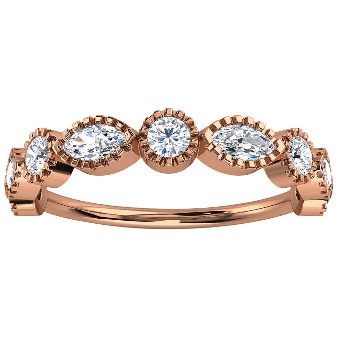 18k Rose Gold Ornit Petite Milgrain Diamond Ring '1/2 Ct. tw'
