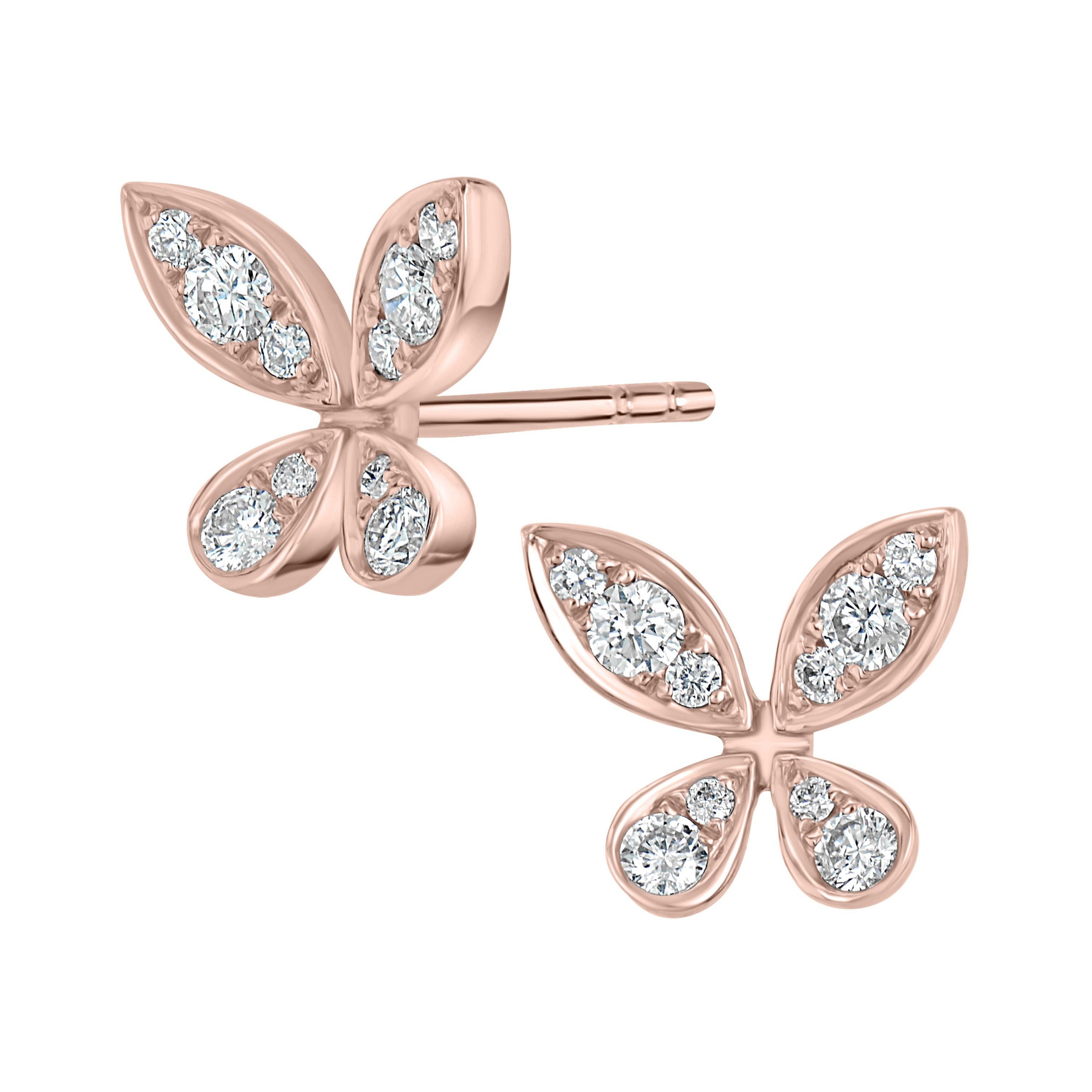 Diamond Butterfly Earrings For Sale at 1stDibs