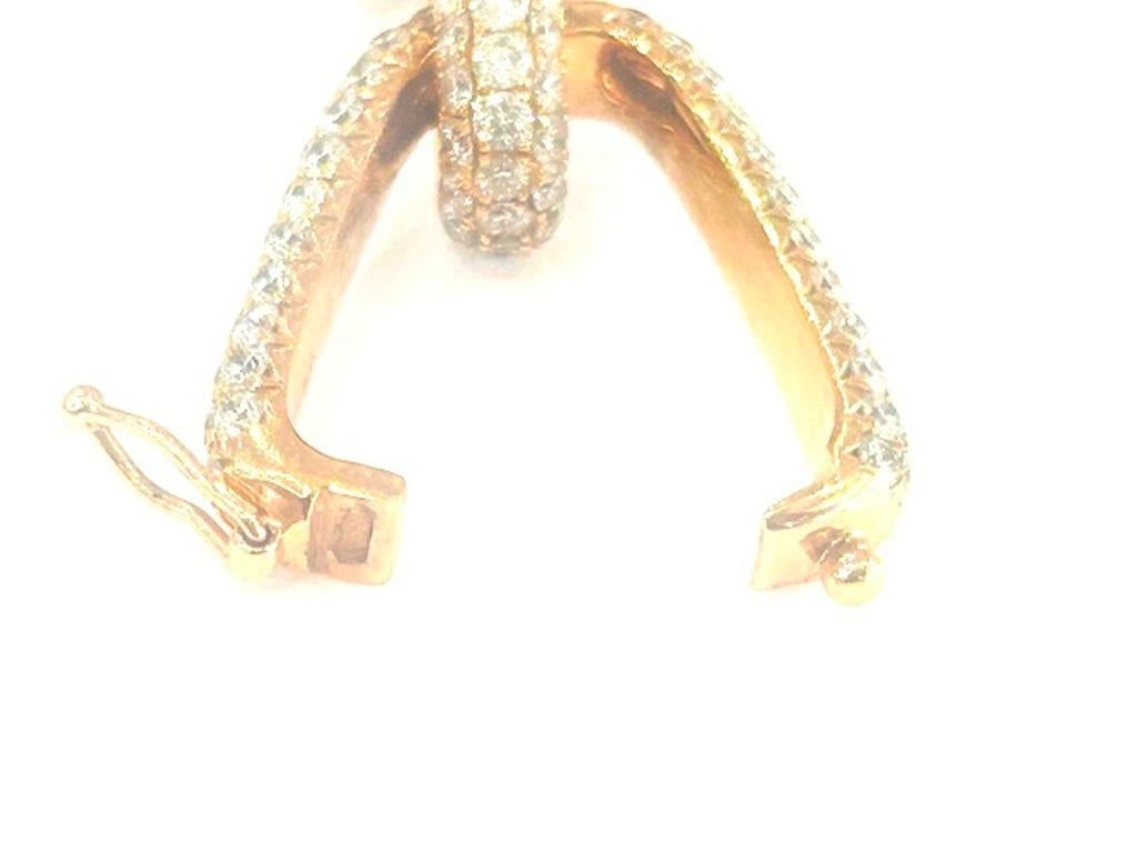18K Rose Gold Pave' Oval Link Diamantkette Armband 18,7 Karat (Rundschliff) im Angebot