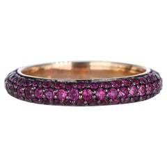 18K Rose Gold Pavé Ruby Band