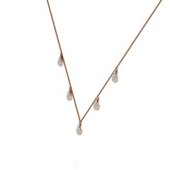 18 Karat Rose Gold Pear Shaped Diamond Necklace '2/5 Carat'