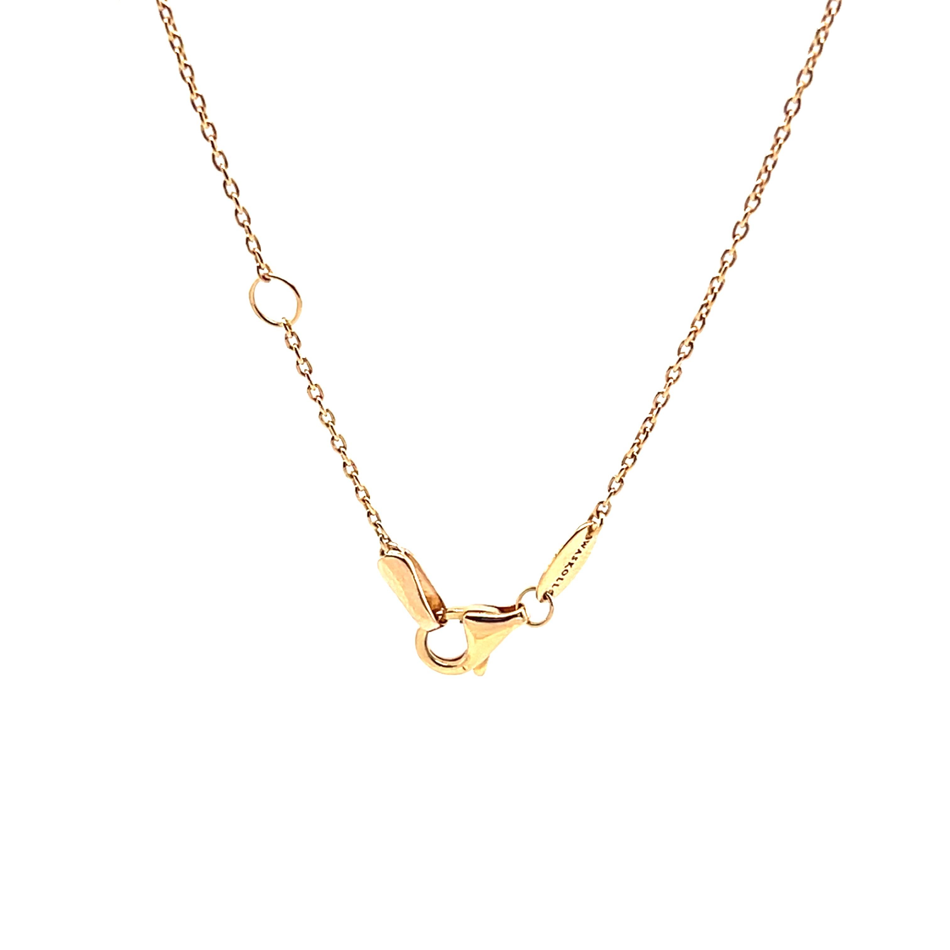 18K Rose Gold Pendant with Stylized Flower Motif and Diamonds For Sale 1