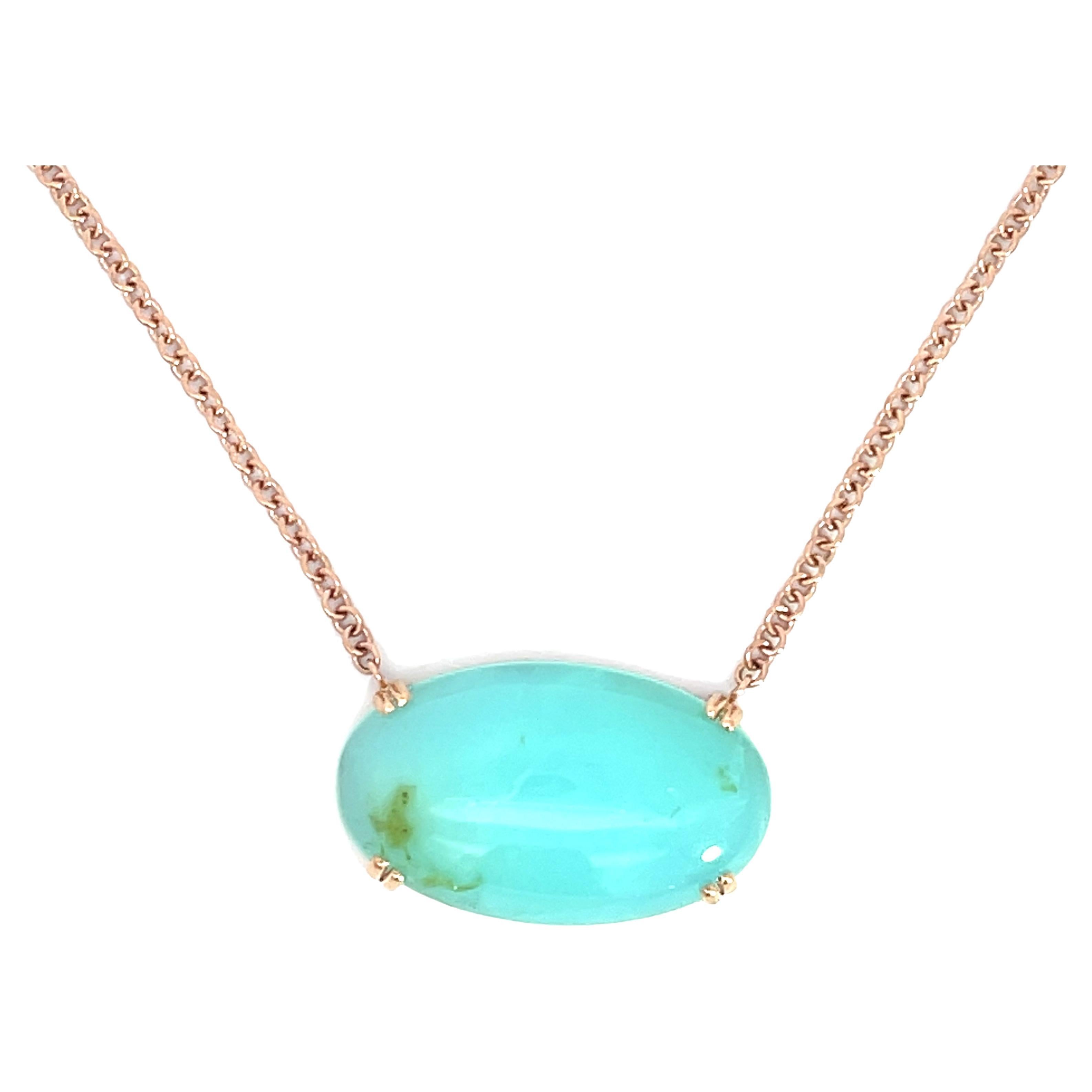 18k Rose Gold Peruvian Opal Necklace For Sale