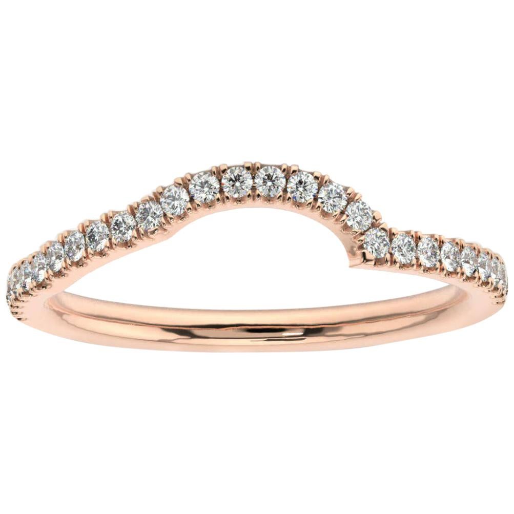18k Rose Gold Petite Apulia Diamond Ring '1/5 Ct. tw' For Sale