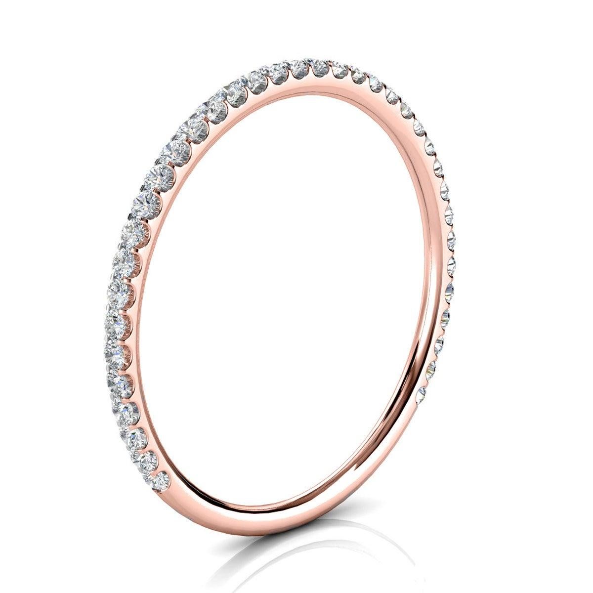 For Sale:  18k Rose Gold Petite Carole Micro-Prong Diamond Ring '1/6 Ct. tw' 2