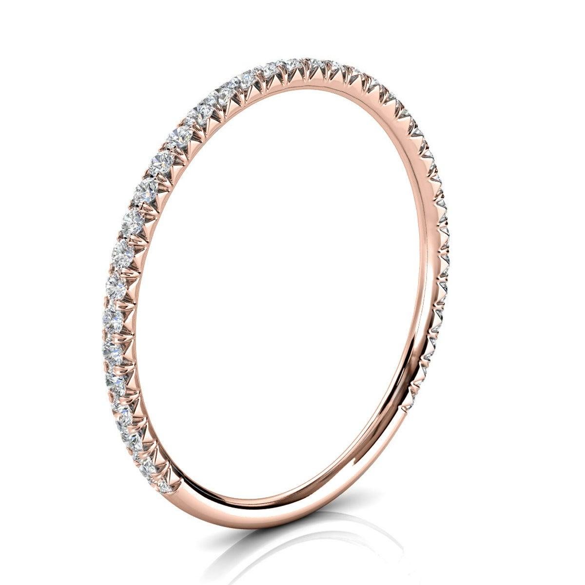 For Sale:  18k Rose Gold Petite GIA French Pave Diamond Ring '1/5 Ct. Tw' 2
