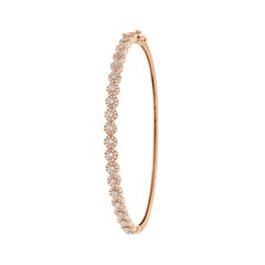 18 Karat Rose Gold Petite Halo Diamond Bangle '1 Carat'
