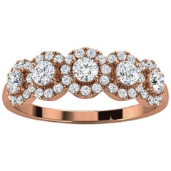 Anello Petite Jenna Halo Diamond in oro rosa 18 carati '1/2 Ct. Tw'