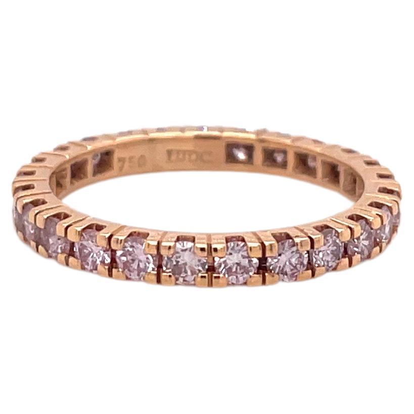 18K Rose Gold Pink Diamond Eternity Band For Sale