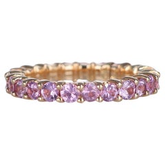 18K Rose Gold Pink Sapphire Eternity Band Ring
