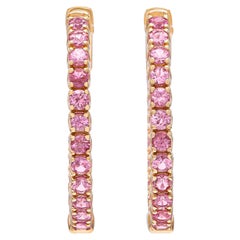 18K  Aros Zafiro Rosa Oro Rosa TW. 3,19ct