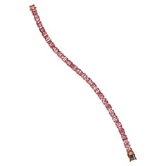 18k Rose Gold Pink Sapphire Line Bracelet