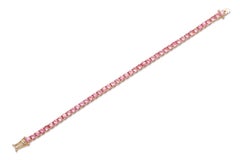 18K Rose Gold Pink Sapphire Tennis Bracelet DTW: 8.40ct