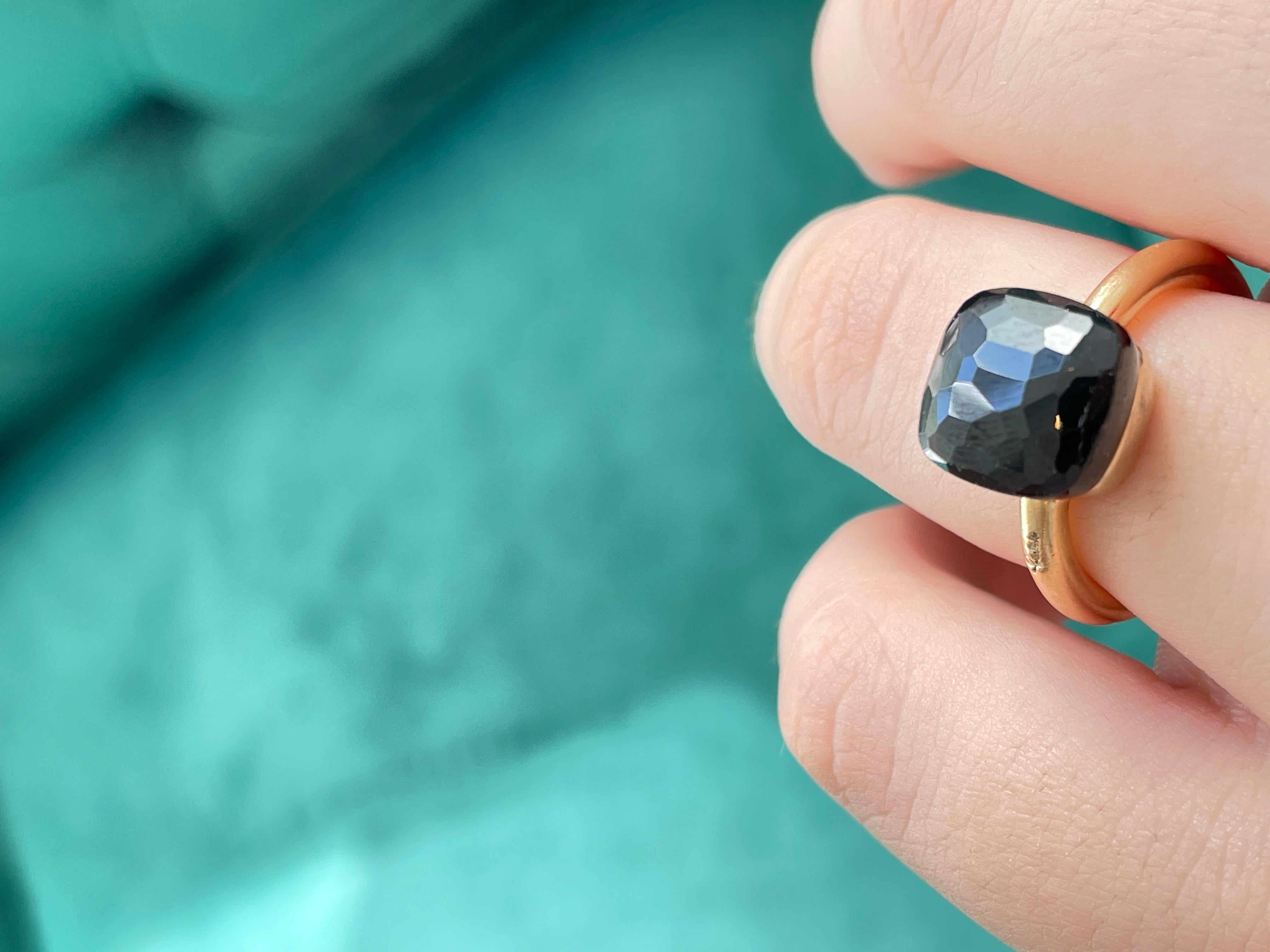 18k Rose Gold POMELLATO Classic NUDO Granaat Ring im Angebot 1