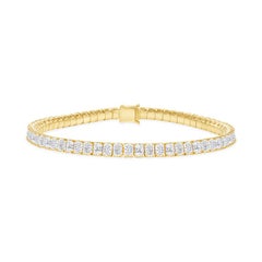 18k Rose Gold Radiant Diamond Tennis Bracelet, F Color Vs, Natural Earth Mined