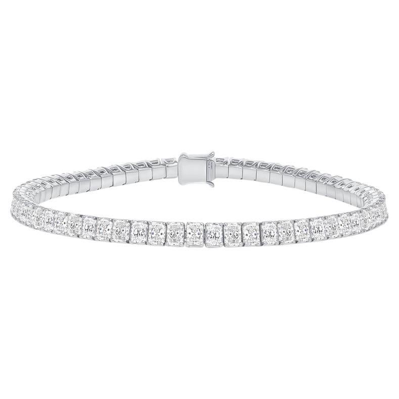 Taille radiant Bracelet tennis en or rose 18 carats avec diamants taille radiant, couleur V F, extrait dans la terre naturelle en vente