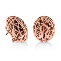 Colgante y pendientes nido de granate rodolita de oro rosa de 18 quilates