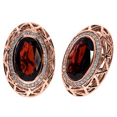 18K Rose Gold Rhodolite Garnet Nest Pendant and Earrings