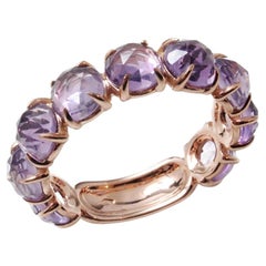 Anillo de oro rosa de 18 quilates con amatistas, de Irama Pradera