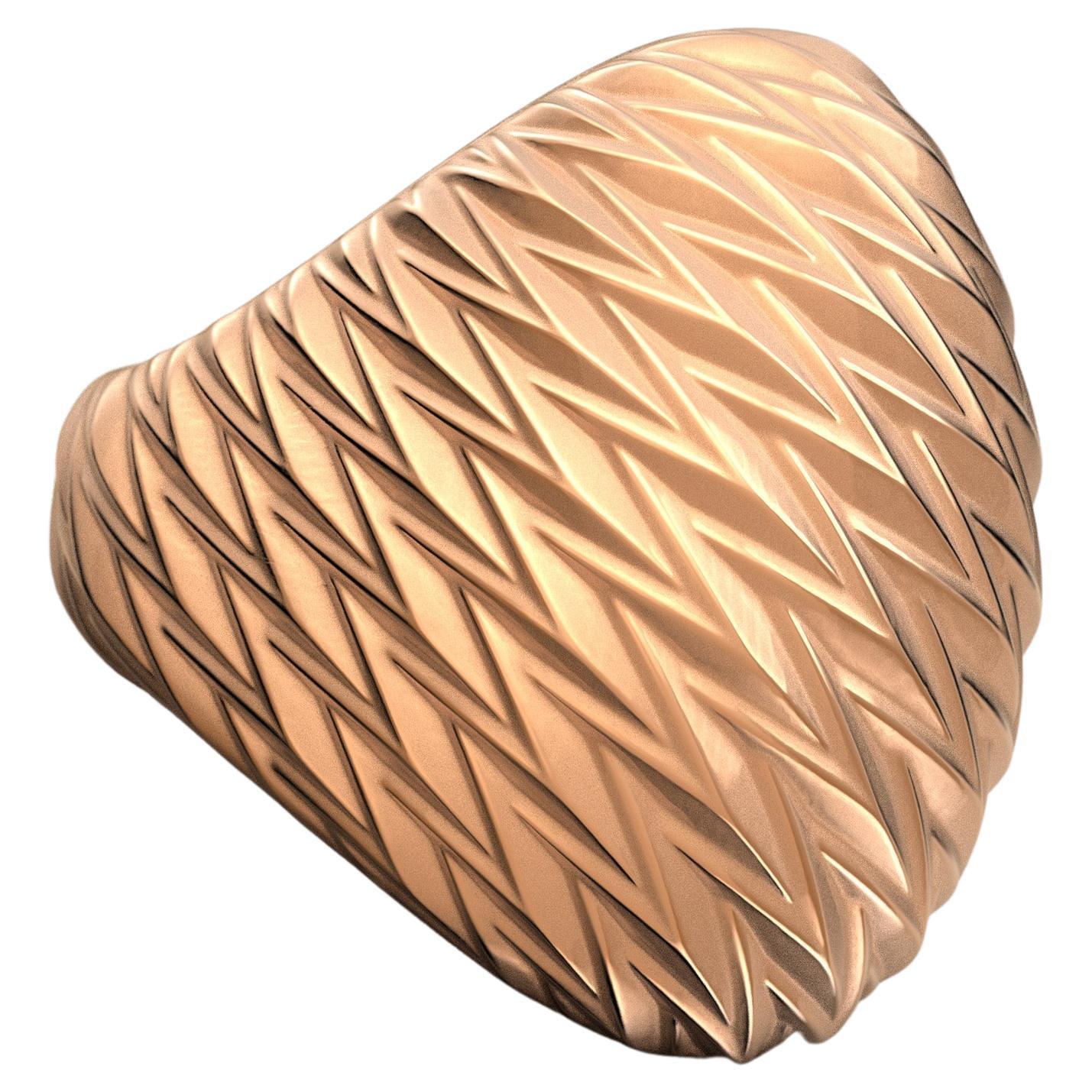 En venta: Anillo de oro rosa de 18 quilates fabricado en Italia, anillo con cúpula, joyería fina italiana  2