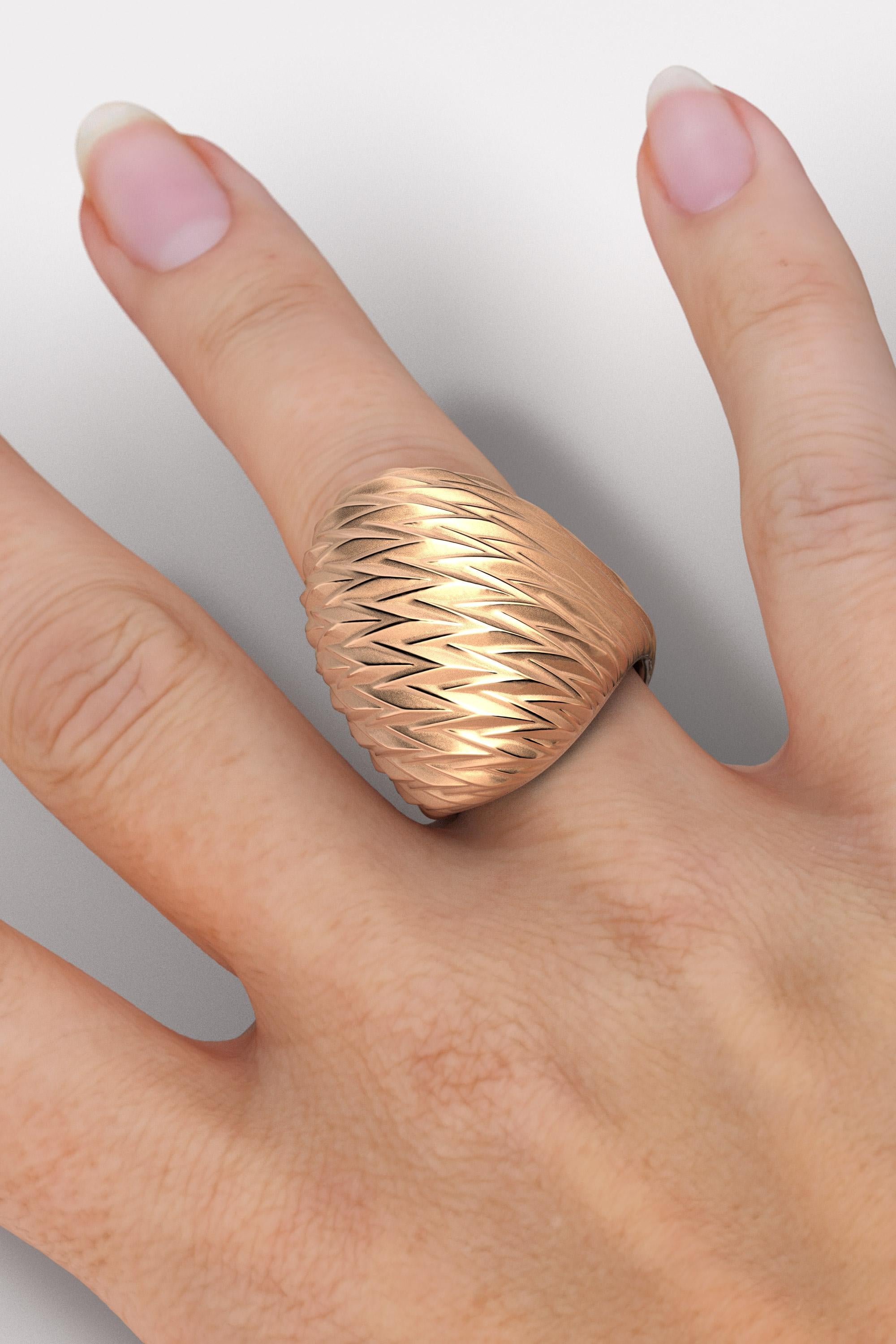 For Sale:  18k Rose Gold Ring Made in Italy, Dome Ring, Italian Fine Jewelry  12