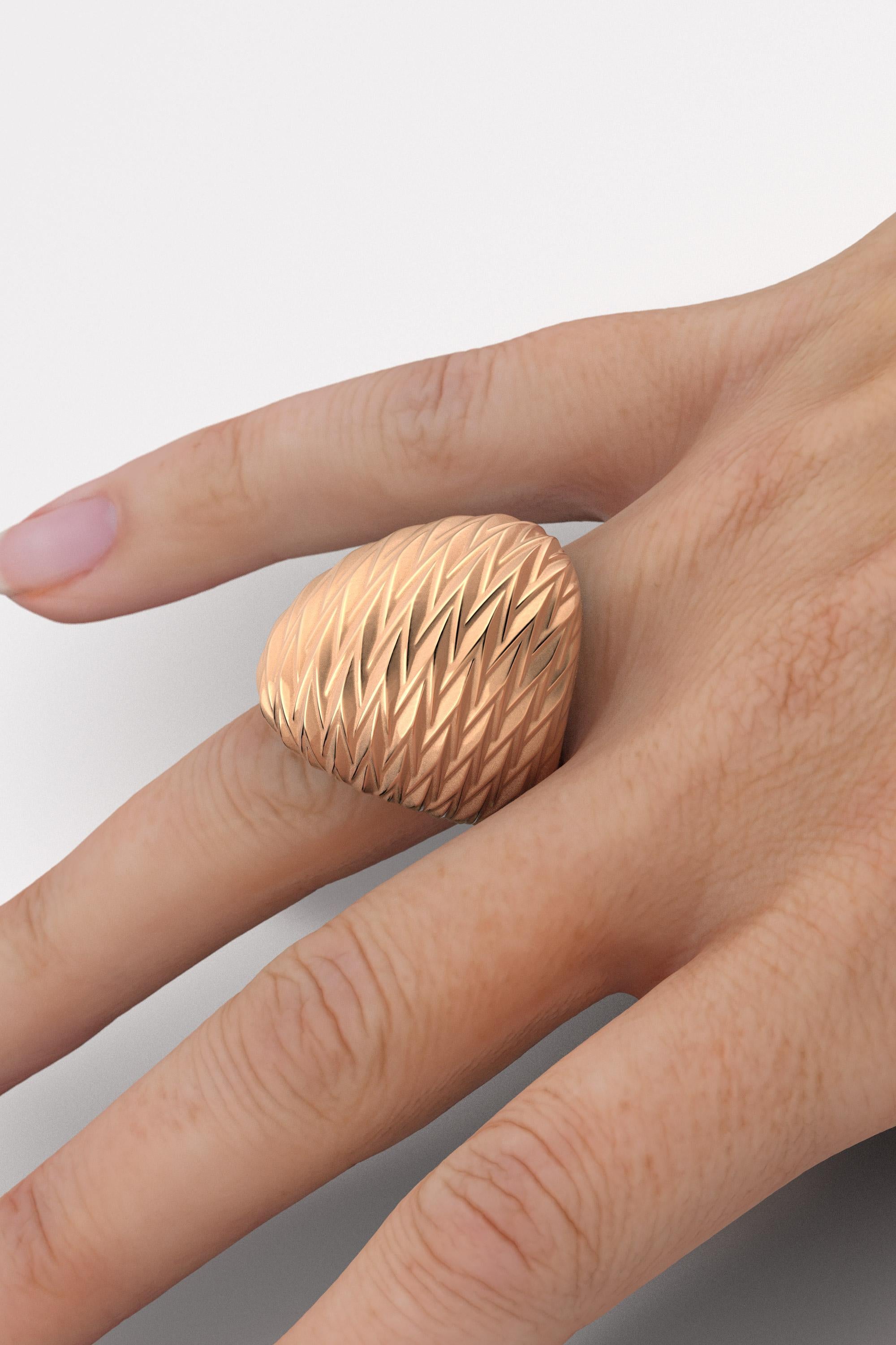 For Sale:  18k Rose Gold Ring Made in Italy, Dome Ring, Italian Fine Jewelry  5
