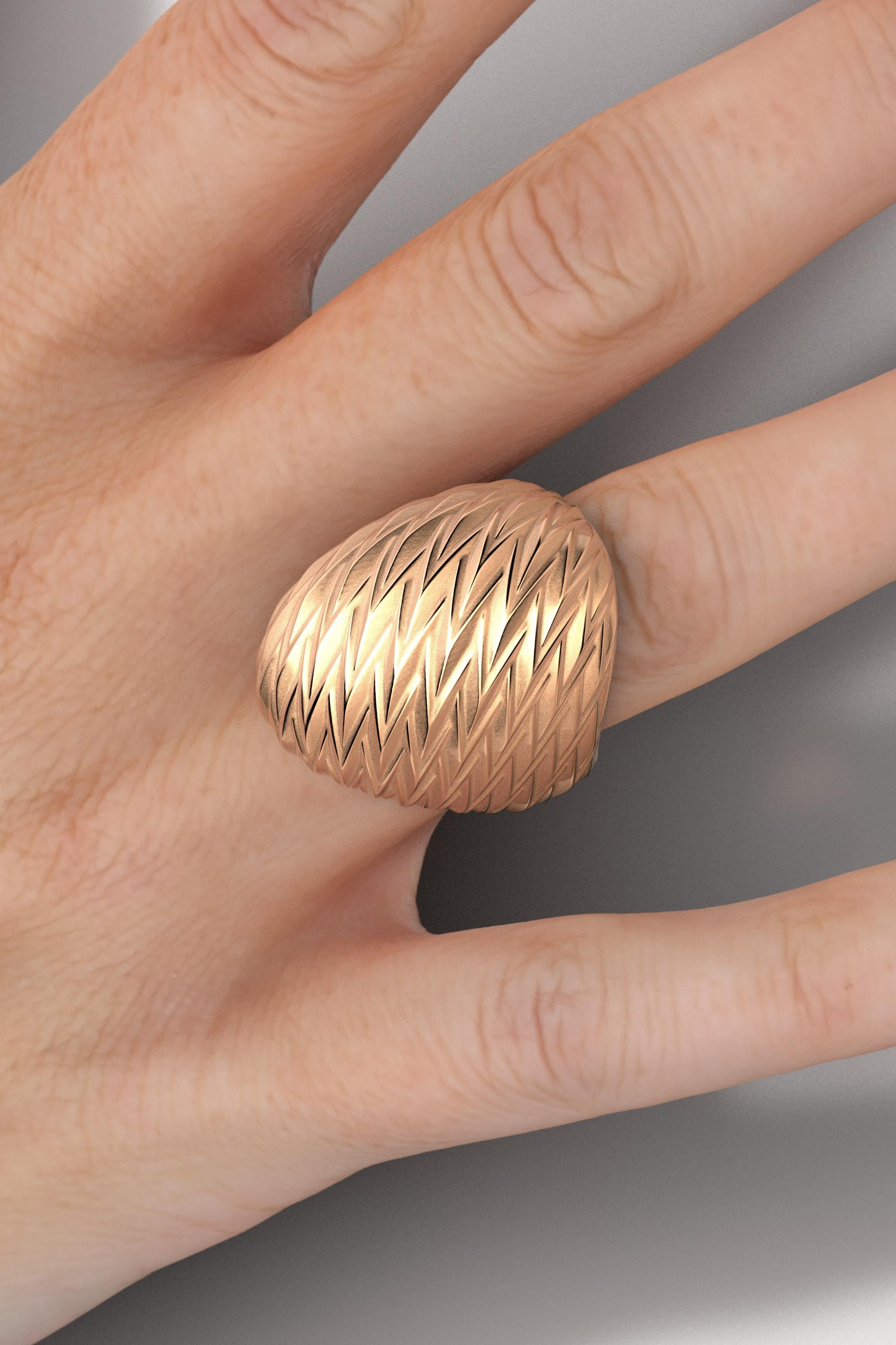 For Sale:  18k Rose Gold Ring Made in Italy, Dome Ring, Italian Fine Jewelry  8