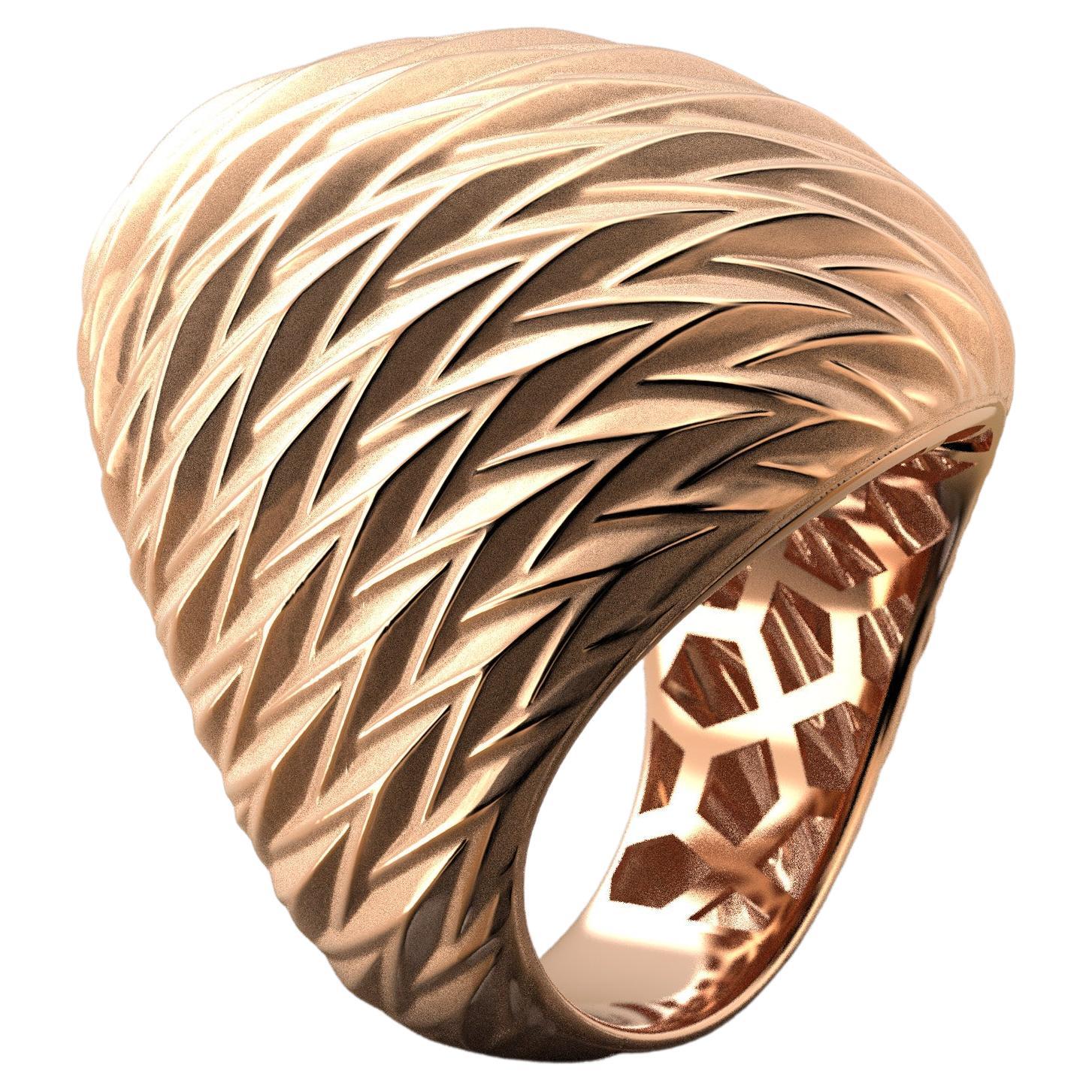 For Sale:  18k Rose Gold Ring Made in Italy, Dome Ring, Italian Fine Jewelry  3