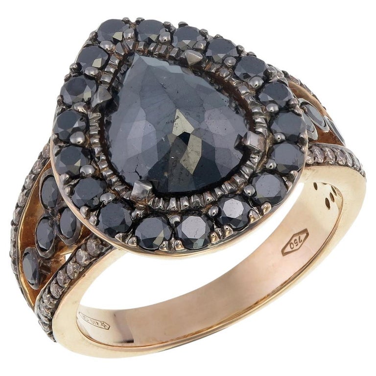 Black Diamond Rose Cut Ring 665 For Sale on 1stDibs black rose