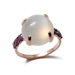 18K Rose Gold Ring with 6 Diamonds and Smoky Quartz by Pradera Irama