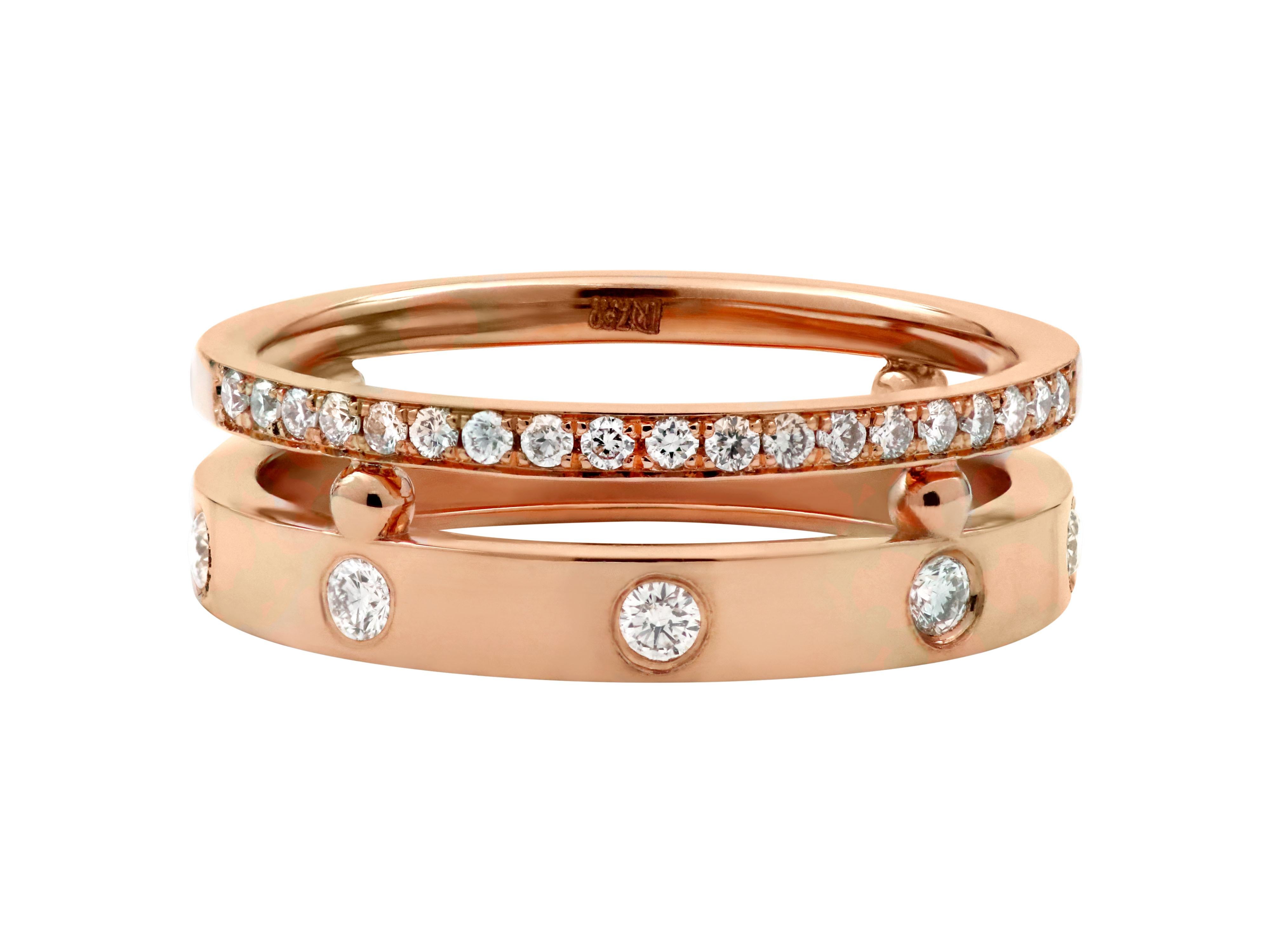 18 Karat Roségold Ring mit Brillant-Diamanten (Moderne) im Angebot