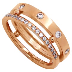 Bague en or rose 18 carats avec diamants brillants