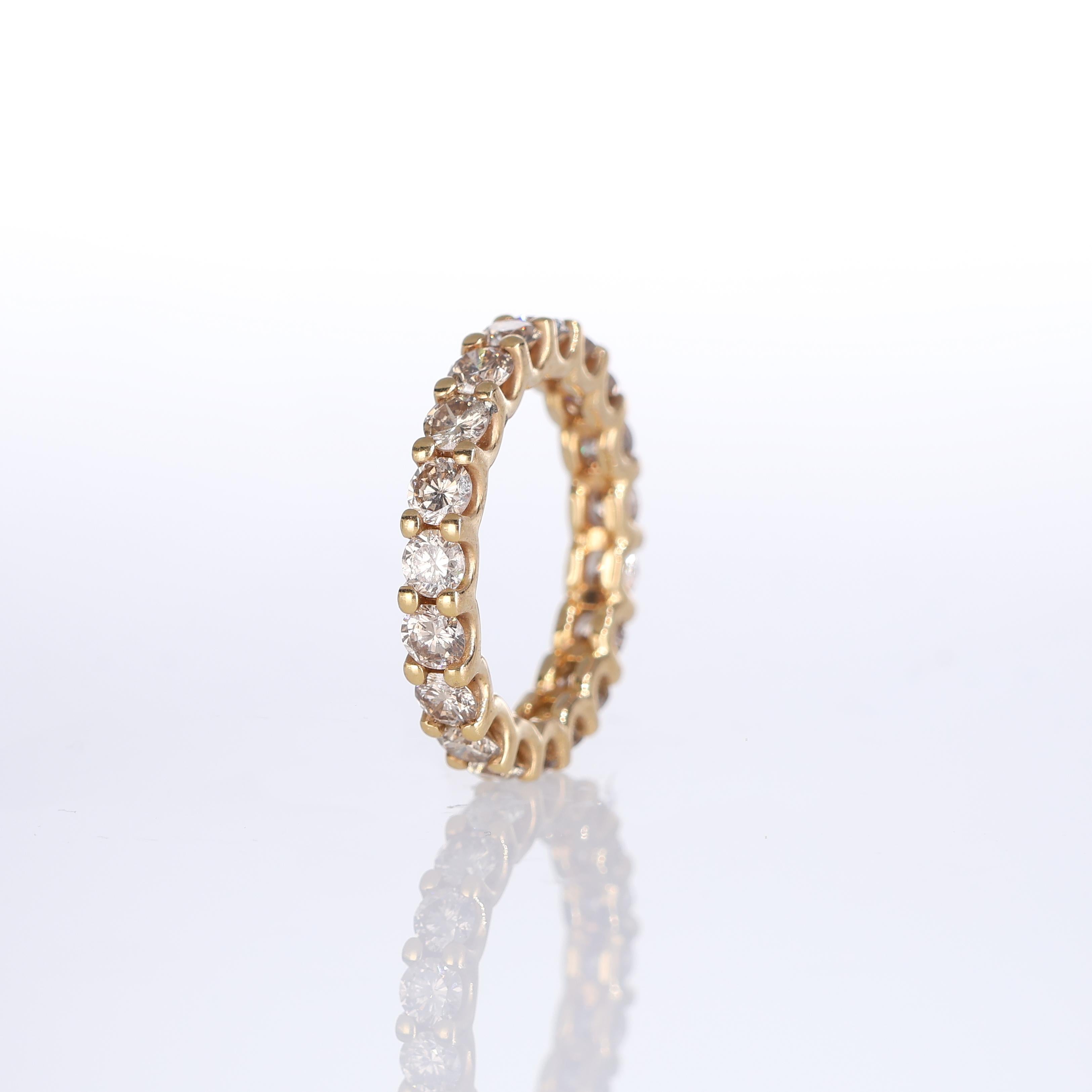 18K Rose Gold Ring with Brown Diamonds In New Condition For Sale In Bergamo, BG