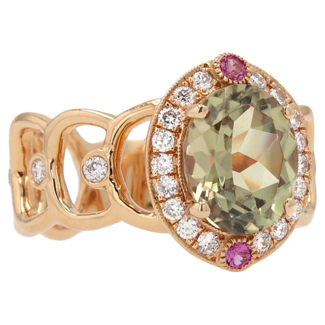 18 Karat Roségold Ring mitsarit, rosa Saphiren und Diamanten von Erica Courtney