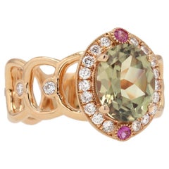 18 Karat Roségold Ring mitsarit, rosa Saphiren und Diamanten von Erica Courtney
