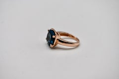 18K Rose Gold Ring with London Blue Topaz