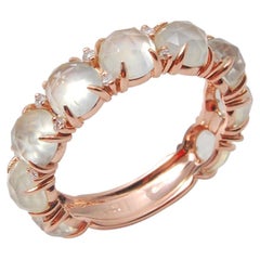 18K Rose Gold Ring with Quartz and Diamonds by Pradera, New Design