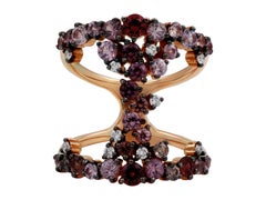 18k Rose Gold Ring with Spinel and Diamonds