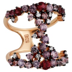 18k Rose Gold Ring with Spinel and Diamonds