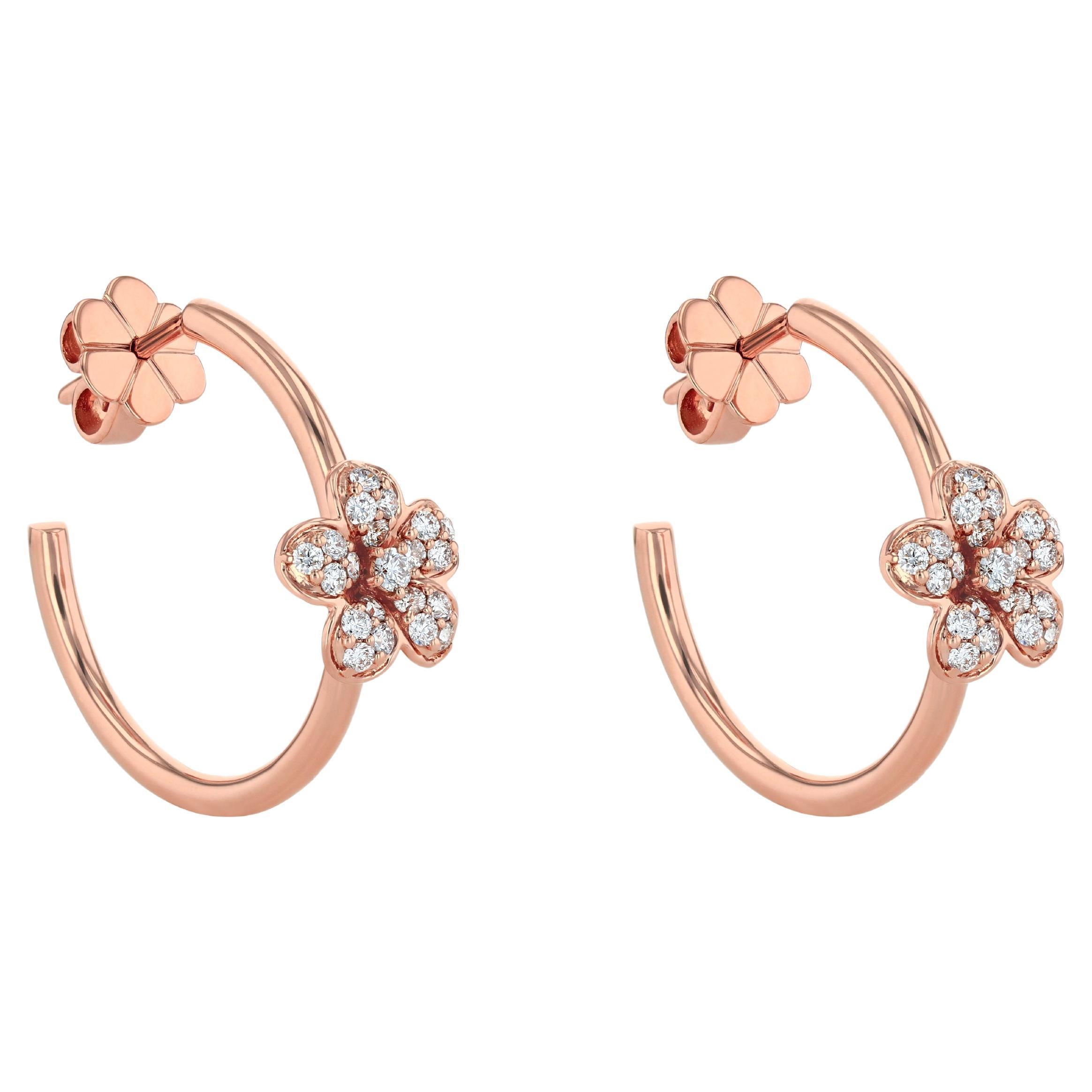 Bulgari B.Zero1 Rose Gold Diamond Small Hoop Earrings at 1stDibs