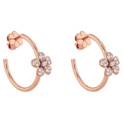 TOKTAM 18k Rose Gold Small Romantic Rose Diamond Hoop Earrings