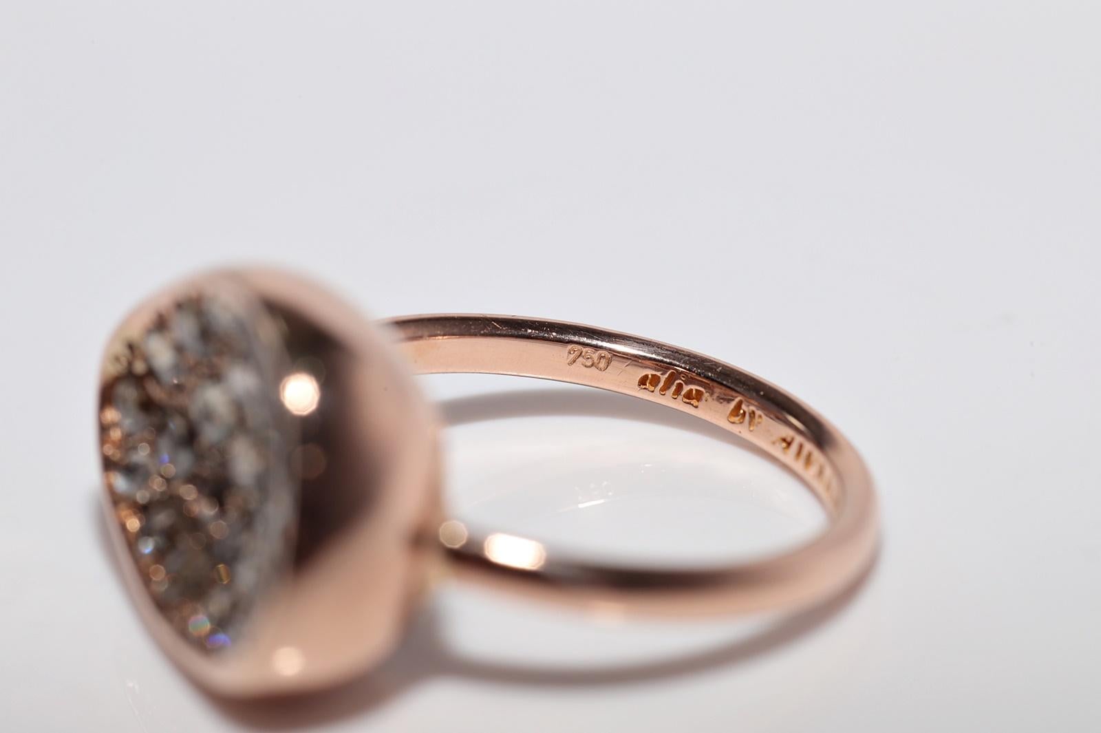 Anillo decorado con diamantes talla rosa de oro rosa de 18k en venta 4