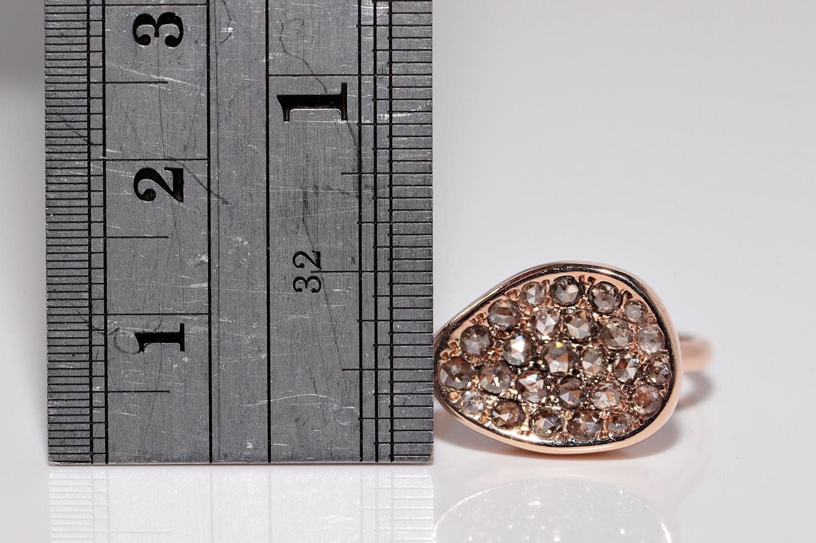 18 Karat Roségold Deko-Ring mit Diamant im Rosenschliff im Angebot 6