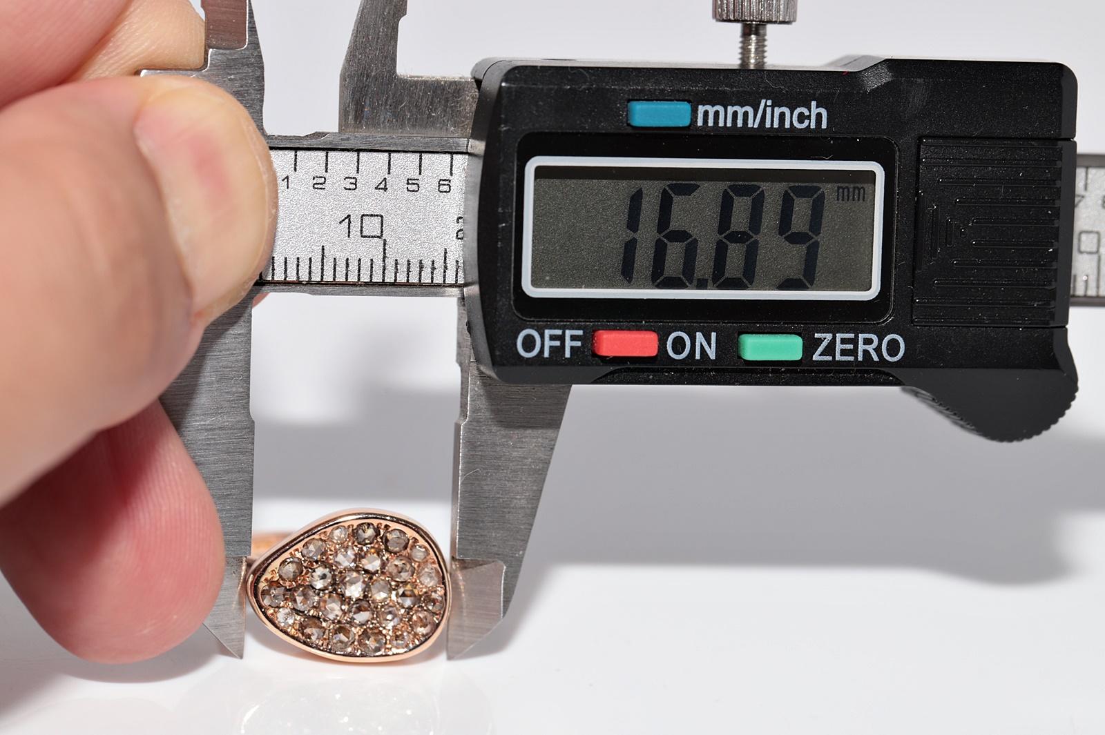 18 Karat Roségold Deko-Ring mit Diamant im Rosenschliff im Angebot 7