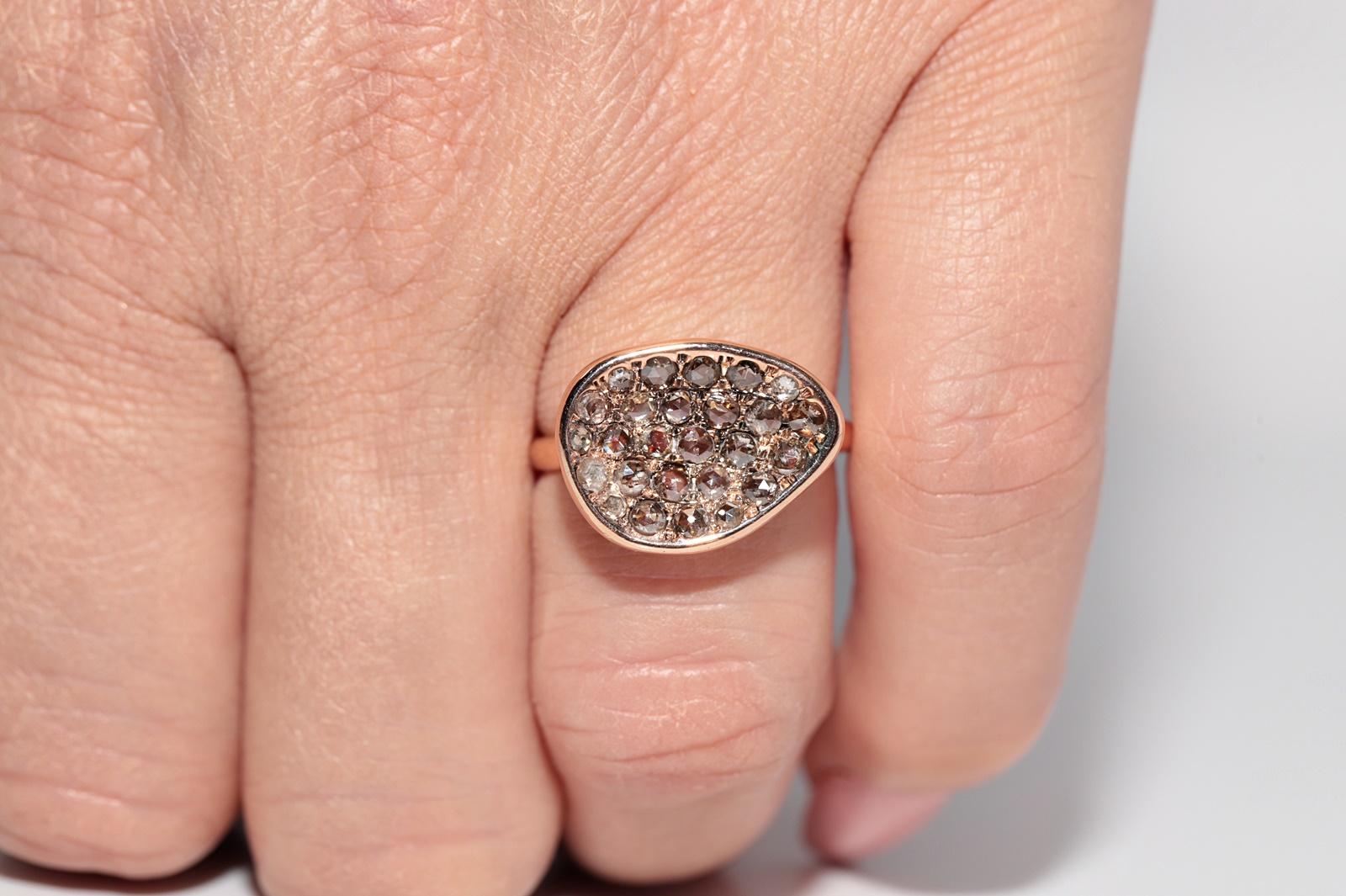 Anillo decorado con diamantes talla rosa de oro rosa de 18k en venta 11
